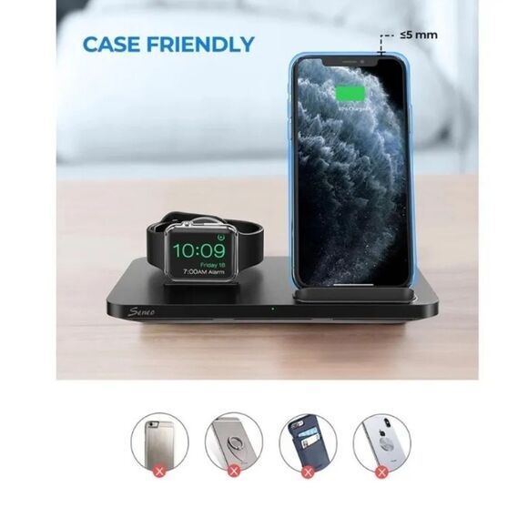 Seneo 2 In 1 Wireless Charging Stand For Apple Iphone & IWatch - Picture 9 of 10